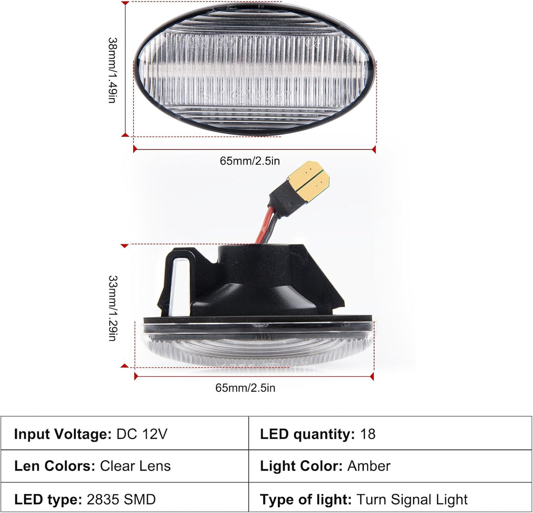 LED Blinker Spiegelblinker für Mercedes-Benz Smart W450 W452 A-Class W168 Citan W415 Vito W639 W447,