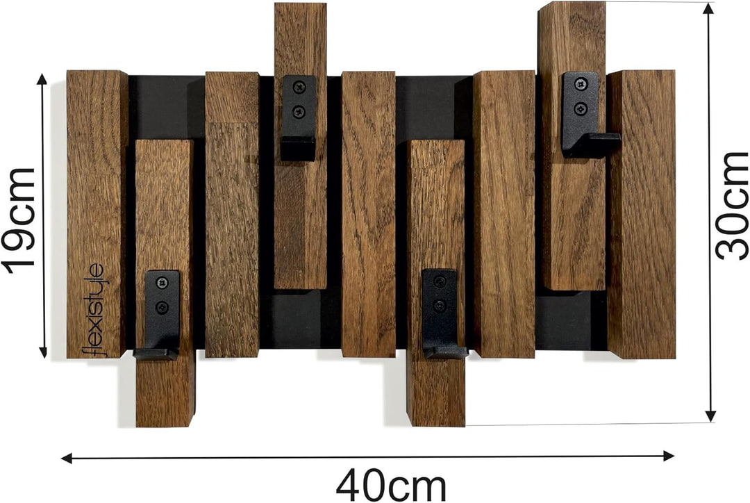 FLEXISTYLE Kleiderhaken Wand Wandgarderobe Flurgarderobe Garderobe Flur Holz Eiche design Lamellen p