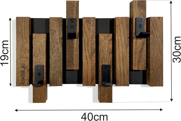 FLEXISTYLE Kleiderhaken Wand Wandgarderobe Flurgarderobe Garderobe Flur Holz Eiche design Lamellen p