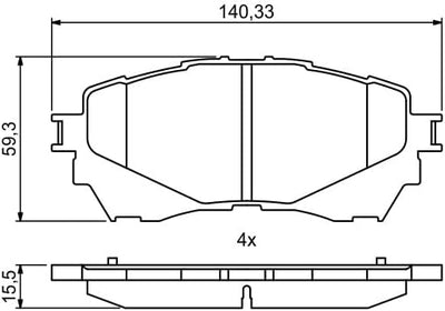 Bosch Bremsklötze Bremsbeläge Bremsbelagsatz 0 986 494 793