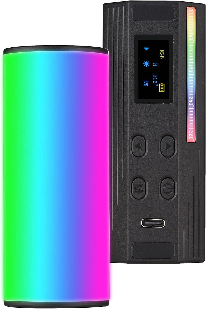 Andoer W100RGB Mini LED Videoleuchte, USB RGB LED Leuchtstäbe 2500K-9000K Dimmbar 20 Lichteffekte mi