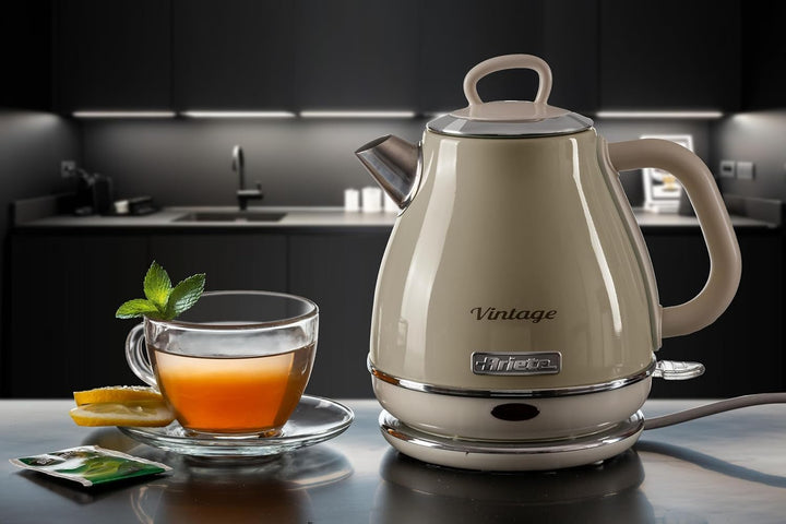 Ariete Vintage Wasserkocher 2868, Retro Elektrischer Wasserkocher mit Kabellosem 360°-Sockel, Abscha
