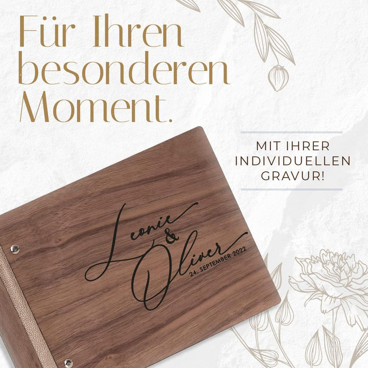 Hochzeitideal – Personalisierbares Gästebuch Hochzeit Tommi E13 mit 40 Seiten I Hochzeit Gästebuch a