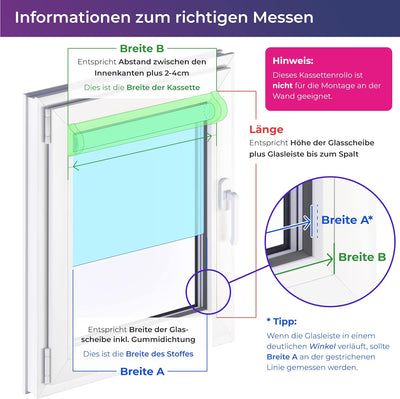schattenfreu.de Doppelrollo mit Kassette nach Mass | Zum Ankleben ohne Bohren | Optional zum Anschra