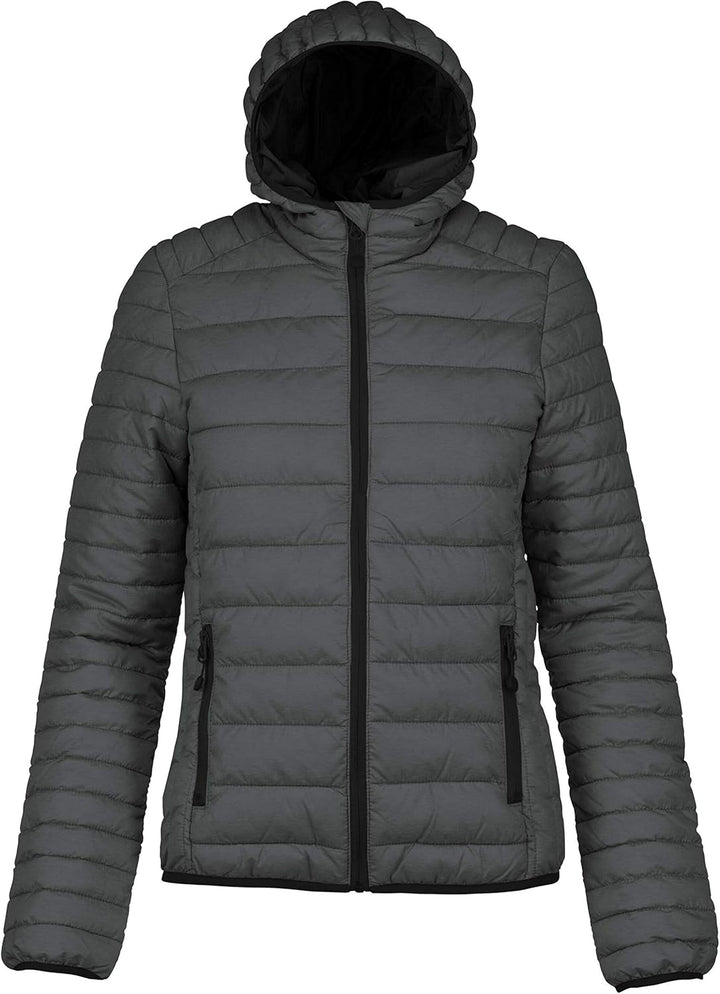 Kariban | K6111 Leichte Damen Kapuzen Steppjacke, Grösse:XXL, Farbe:Marl Silver