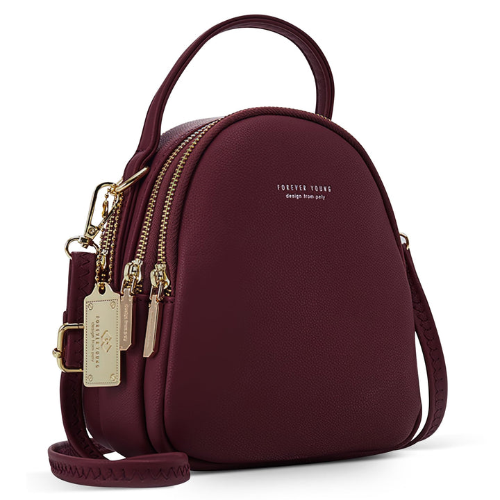 Mini Damen Rucksack Elegant Tagesrucksack mit Kopfhörerloch Handtasche für Schule Reisen Lässig Urla