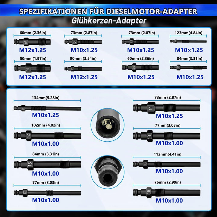 ZKTOOL 46 Stück Kompressionsprüfgerät für Benzin- und Dieselmotoren, Druckverlustprüfer, Zylinderdru
