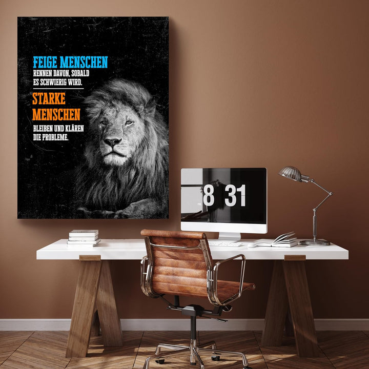 wandmotiv24 Leinwandbild Motivation, 80x60cm, Hochformat, Starke Menschen, Deko, Bilder auf Leinwand