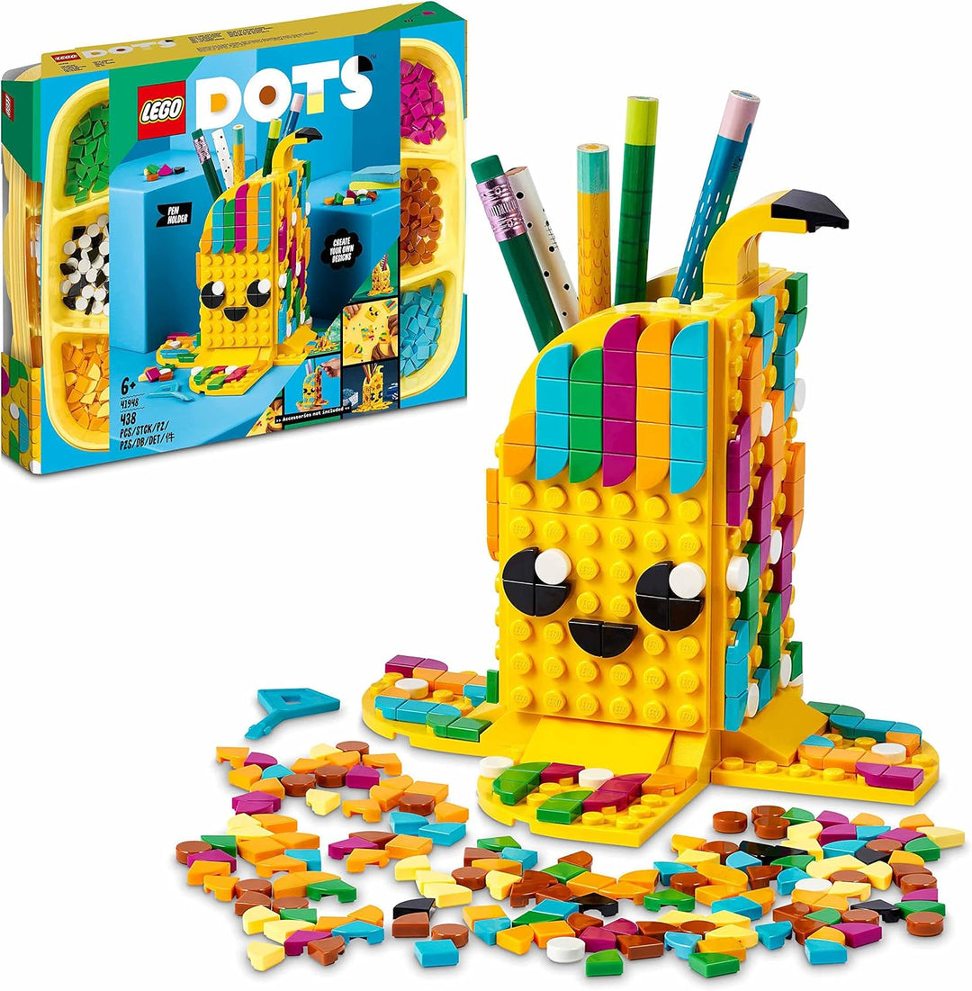 LEGO 41948 DOTS Bananen Stiftehalter, kreatives DIY Bastelset für Kinder ab 6 Jahren, Kinderzimmer-D
