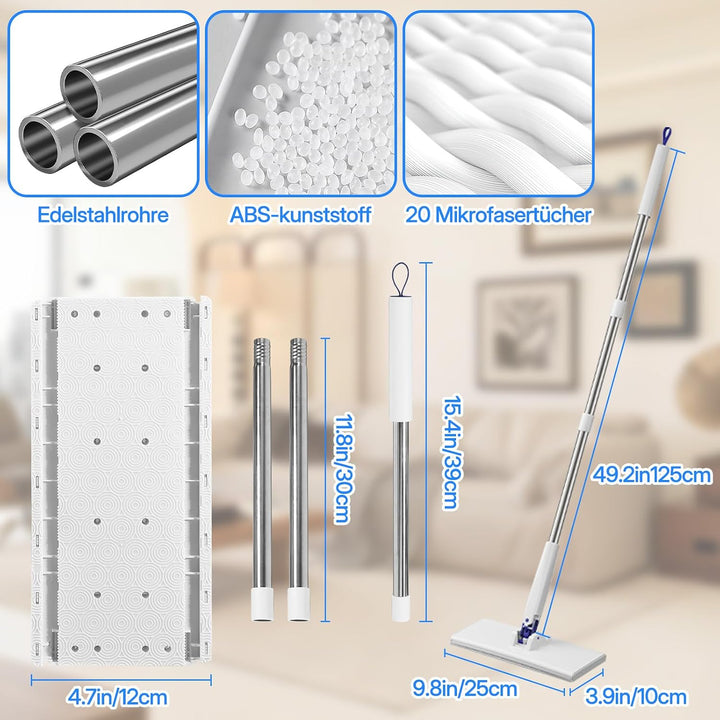 Wischmopp mit Druck-Klemm-System, Kontaktlos