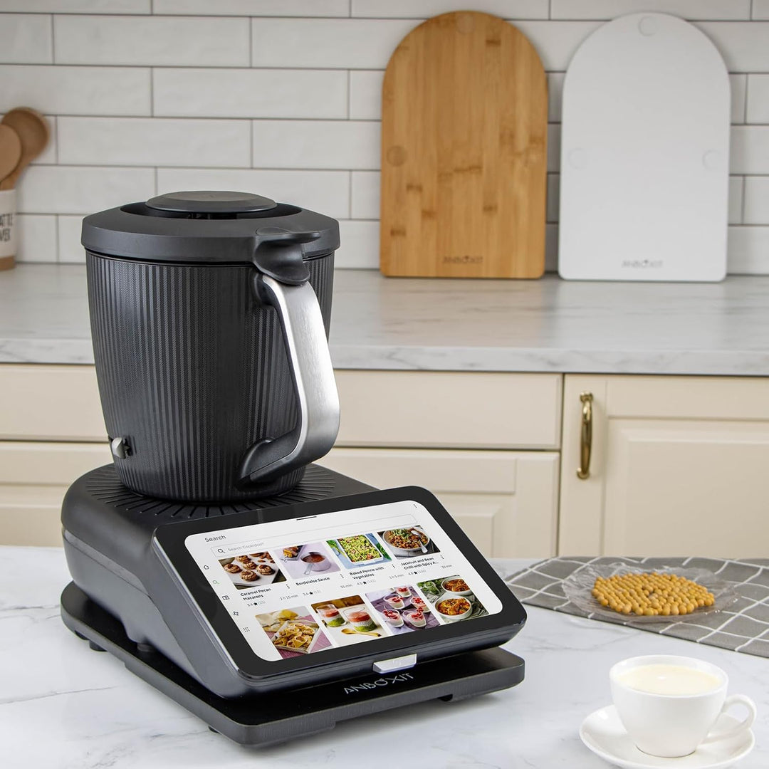 Gleitbrett TM7 für Thermomix, Brett für Thermomix mit Rollen, Leicht Gleitendes Bambus Rollbrett/Sli