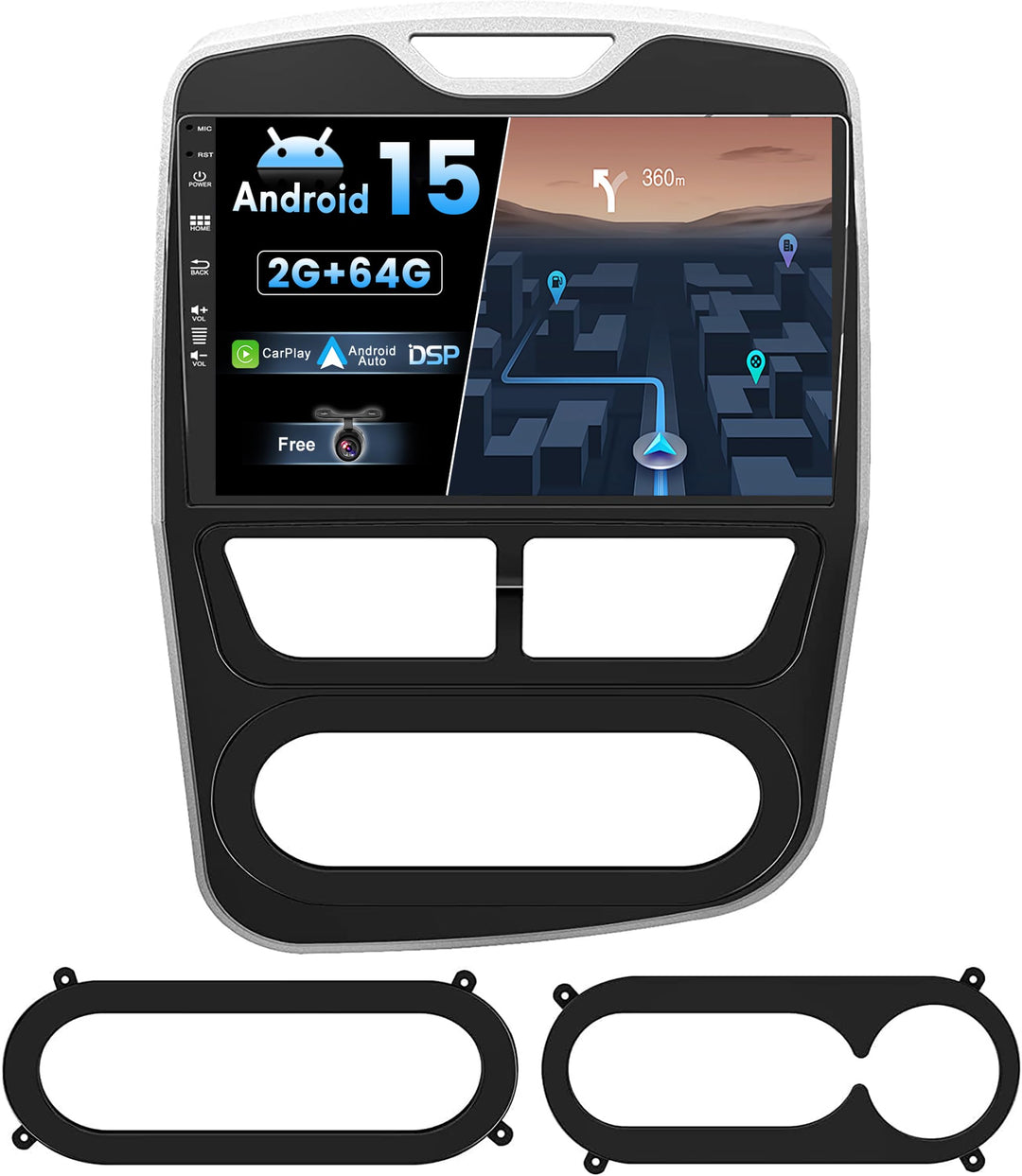 Android 15 IPS Autoradio für Renault CLIO (2013-2016) - Eingebautes CarPlay Android Auto - KOSTENLOS
