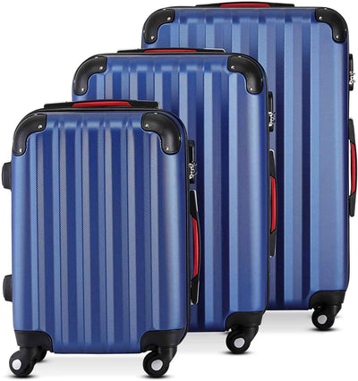 Monzana® Kofferset Baseline 3er Hartschalen-Koffer Trolley Reisekoffer Rollkoffer Handgepäck 4 Rolle