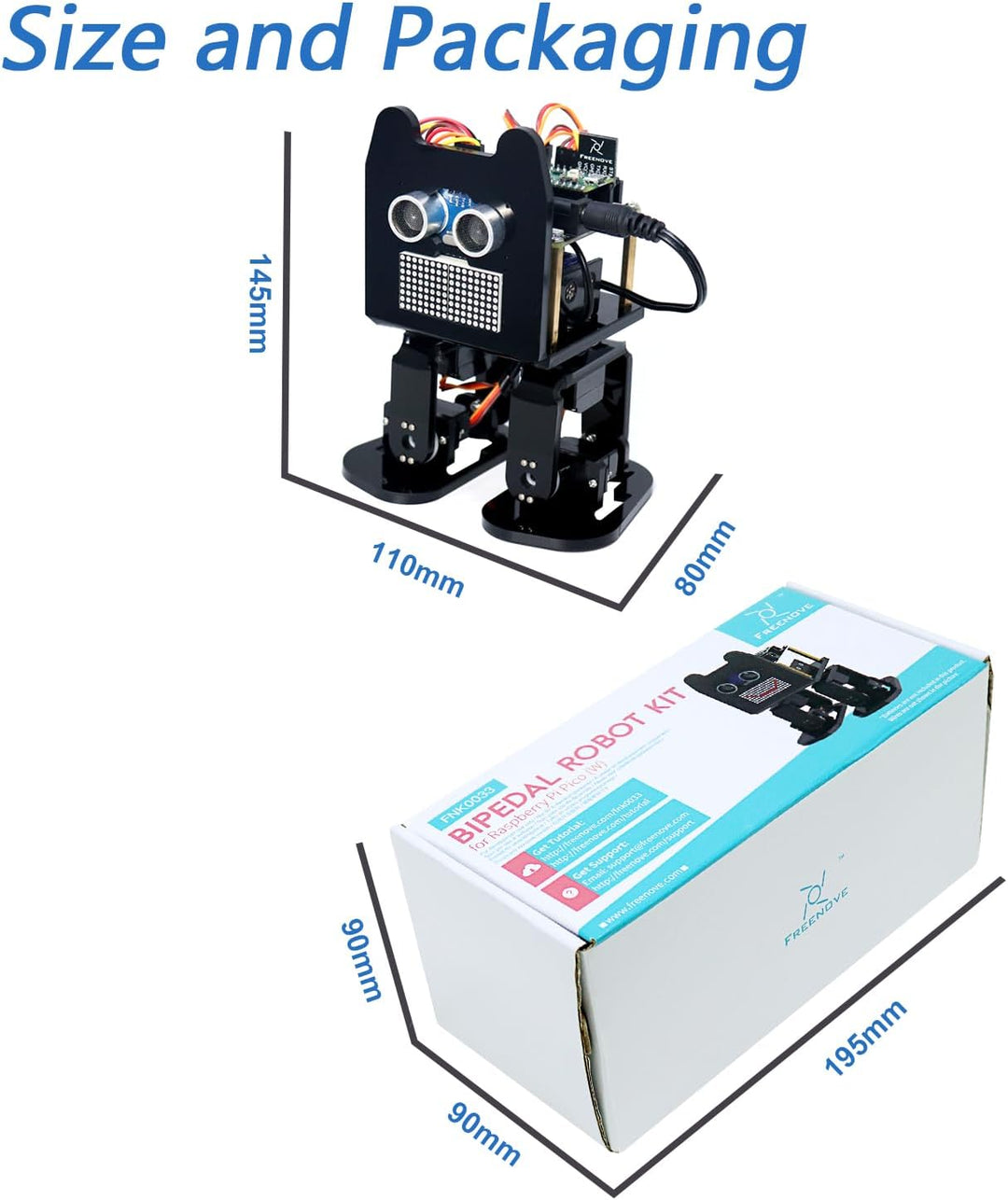 Freenove Bipedal Robot Kit for Raspberry Pi Pico (Included) (Compatible with Arduino IDE), LED Matri