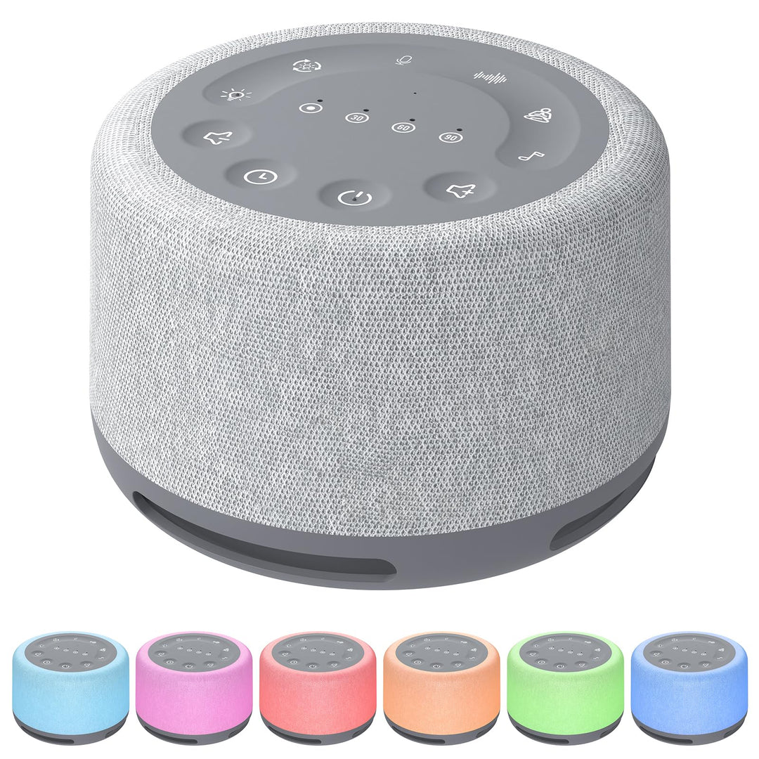 FUNYKICH White Noise Machine, 30 Klänge & Atemtraining, Aufnahmefunktion, Wireless Lautsprecher, 7 F