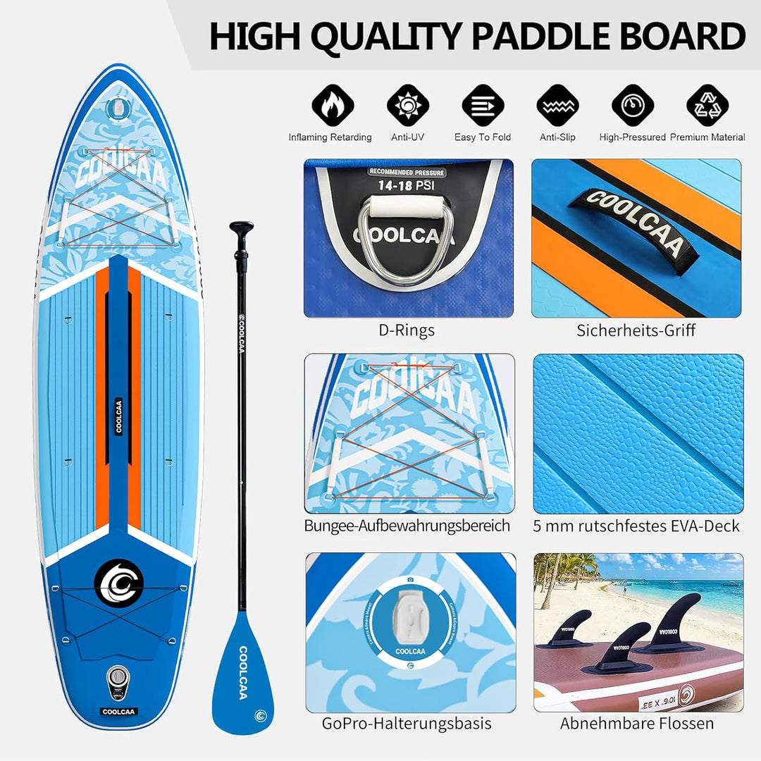 COOLCAA SUP Board, 355cm (Extra Gross) Stand Up Paddling Board, Aufblasbares Stand-Up Paddle Board m