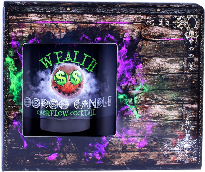 Naturally Wicked Voodoo Reichtums-Kerze | Inklusive Voodoo-Puppe &amp; Kristallstab | Vegane Kristallzau