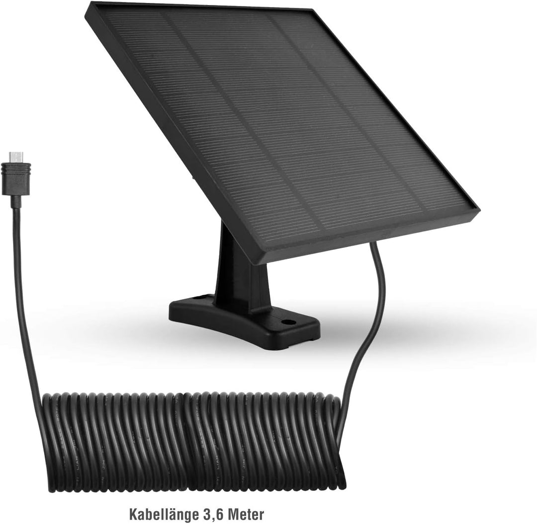 LEICKE Solarpanel kompatibel mit EZVIZ Outdoor Kameras C3A, wetterfest, einstellbare Halterung, unte