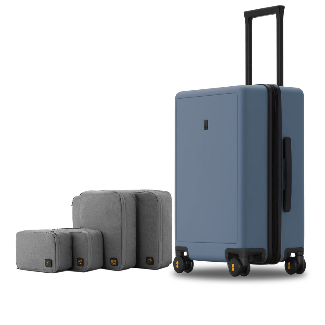 LEVEL8 Koffer Trolley Handgepäck mit Organizer Set 4-teilig, Leicht 100% PC TSA Zahlenschloss 8 Spin