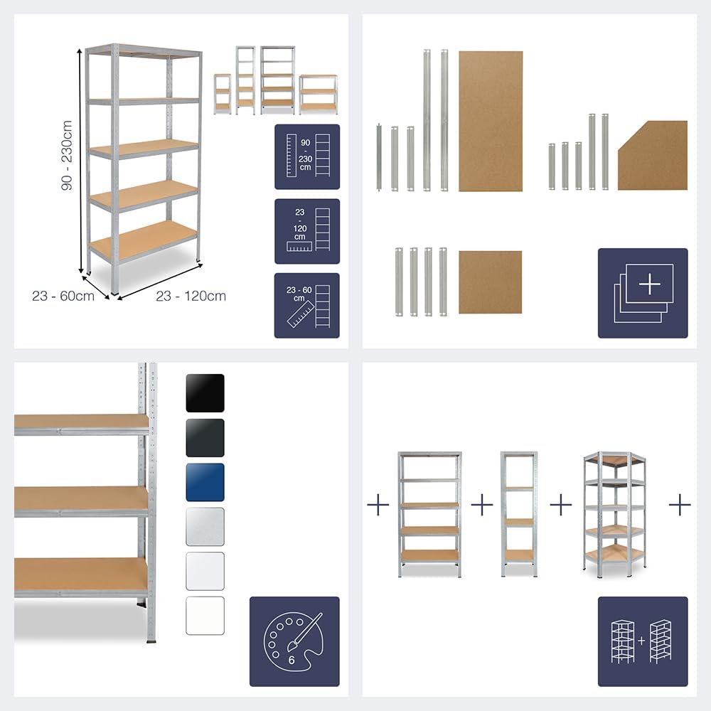 shelfplaza® 90x100x40cm Home Schwerlastregal verzinkt/Metallregal mit 3 Böden/Kellerregal Metall, Ga