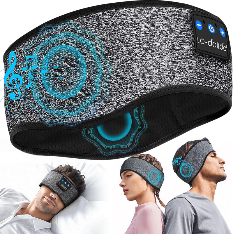 LC-dolida Schlafkopfhörer Bluetooth 5.4, Schlaf Stirnband Kopfhörer Headband Schlafmaske, Sportskopf