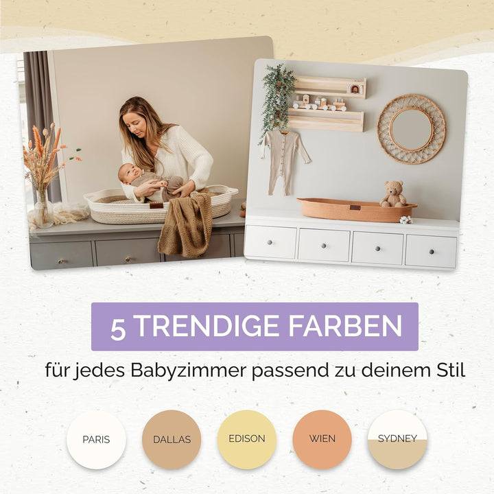 Yunioo Baby-Wickelkorb mit extra Reise-Windelunterlage, Schaumstoff-Wickelunterlage und wasserabweis