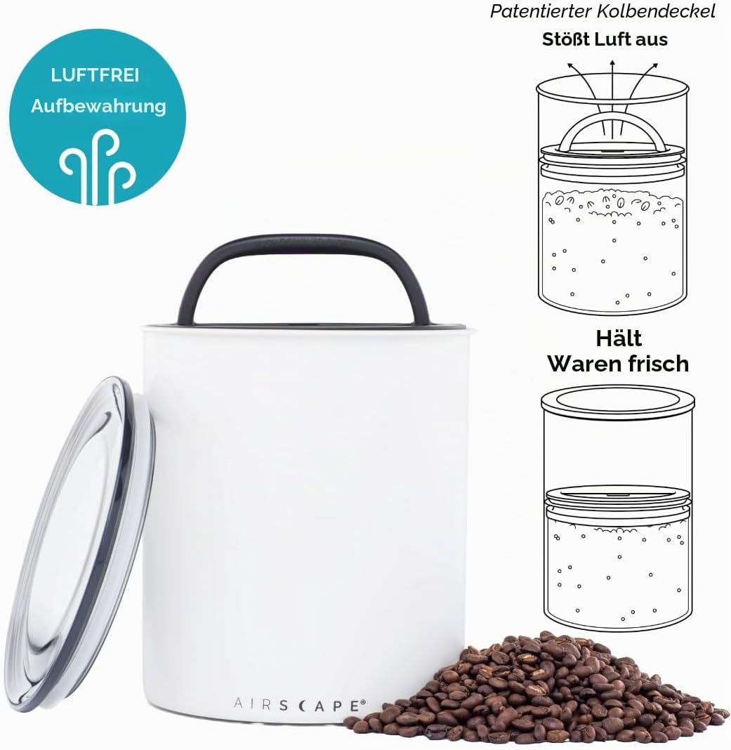Airscape Kaffee-Aufbewahrungsdose (1,1 kg trockene Bohnen) – grosser Behälter in Kilogrösse, patenti