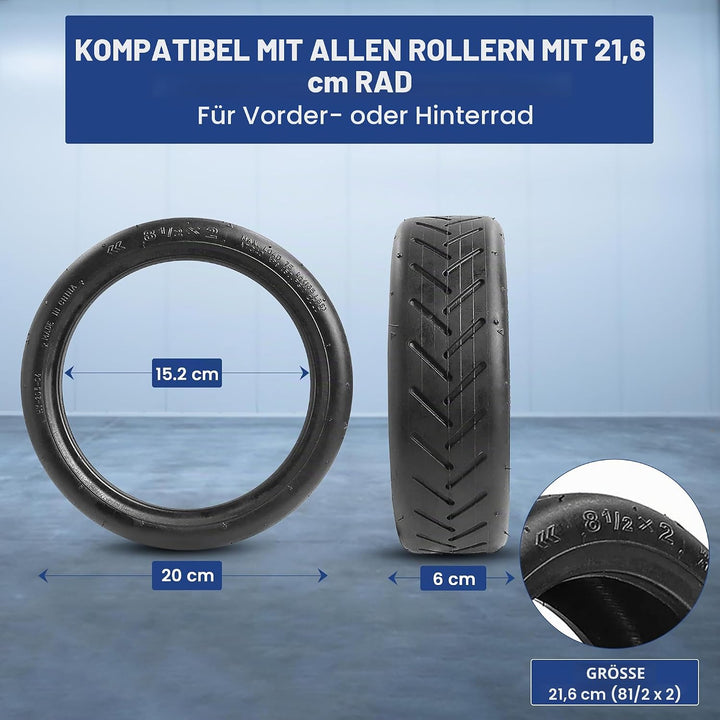 ANSENI e scooter reifen 8 1/2 x2 Reifen scooter ersatzräder für scooter 1 Reifen und 1 Schläuche, Ro