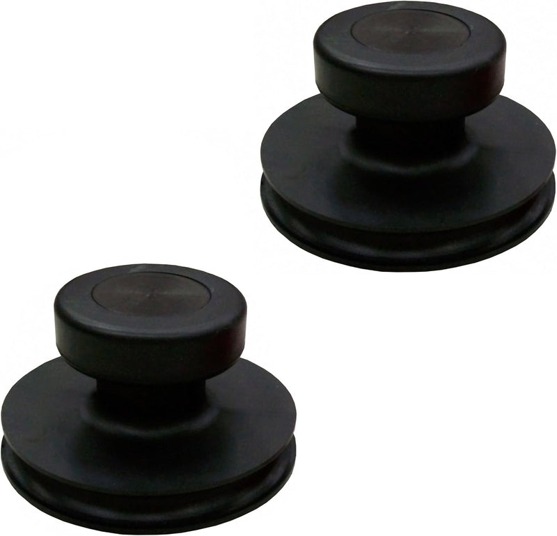 2 x Hochwertige Vollgummi Saugheber Satz mit Knaufgriff Farbe SCHWARZ/Glassauger, Saugnapf ø 85 mm (