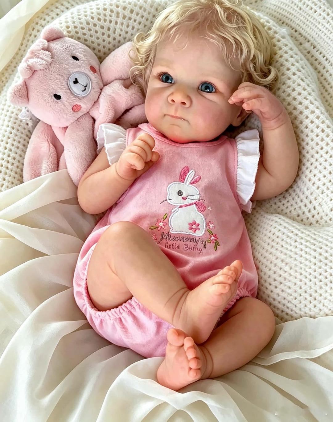Zero pam Reborn Baby Vollsilikon Lebensecht,Reborn Baby Mädchen, 48CM Lebensechte Babypuppen Wie Ech