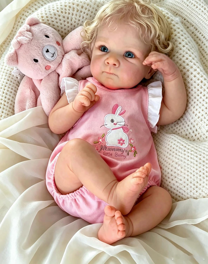 Zero pam Reborn Baby Vollsilikon Lebensecht,Reborn Baby Mädchen, 48CM Lebensechte Babypuppen Wie Ech