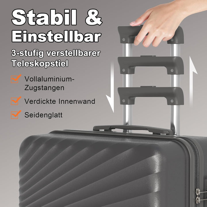 Joyway Kofferset 6tlg Hartschale Leicht mit 4 Rollen und TSA-Schloss Der Gepäcksets Enthält 1 Multif