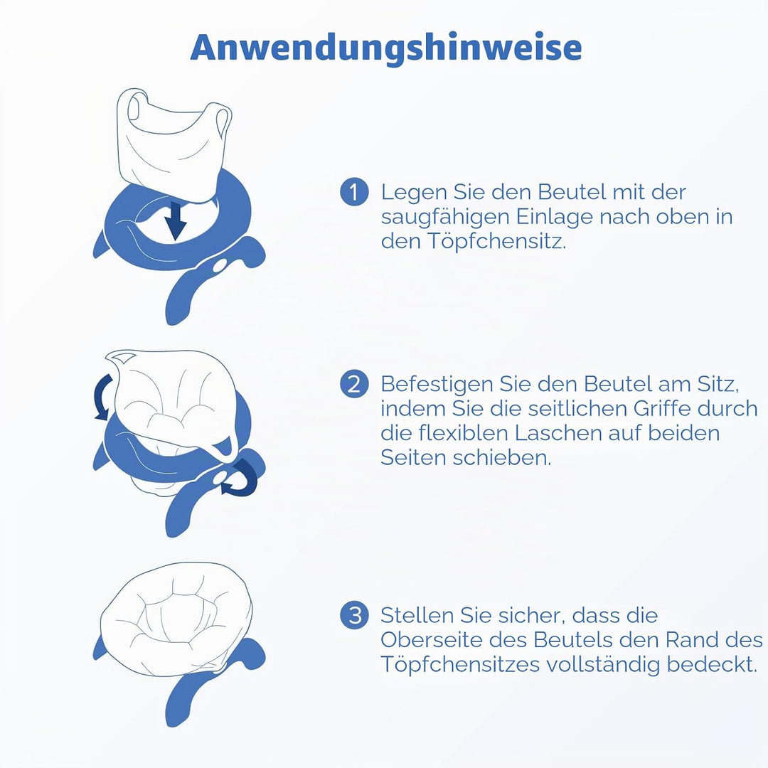 Maliton 80 Stück Einweg Baby Töpfchenbeutel mit Saugfähigem Pad für Unterwegs,Reisen,Auto-universell