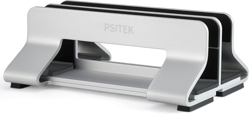 Psitek Einstellbar Aluminium Dual Laptop Ständer Vertikal Dockhalter, Unterstützt 2 Geräte, Verstell