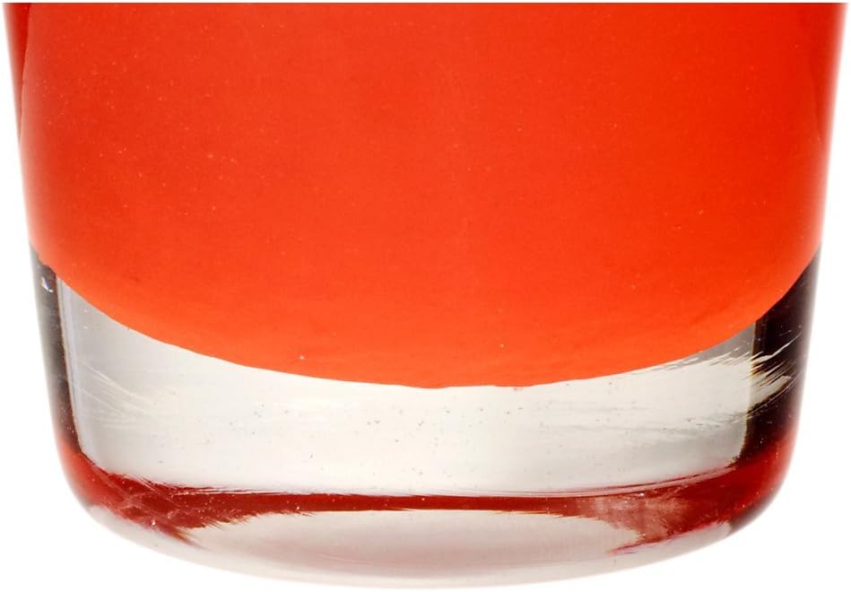 CRISTALICA Bouquet Vase Blumenvase Übertopf Colori Rot H 11 cm D 9,5 cm Handgefor Tischvase Tischdek