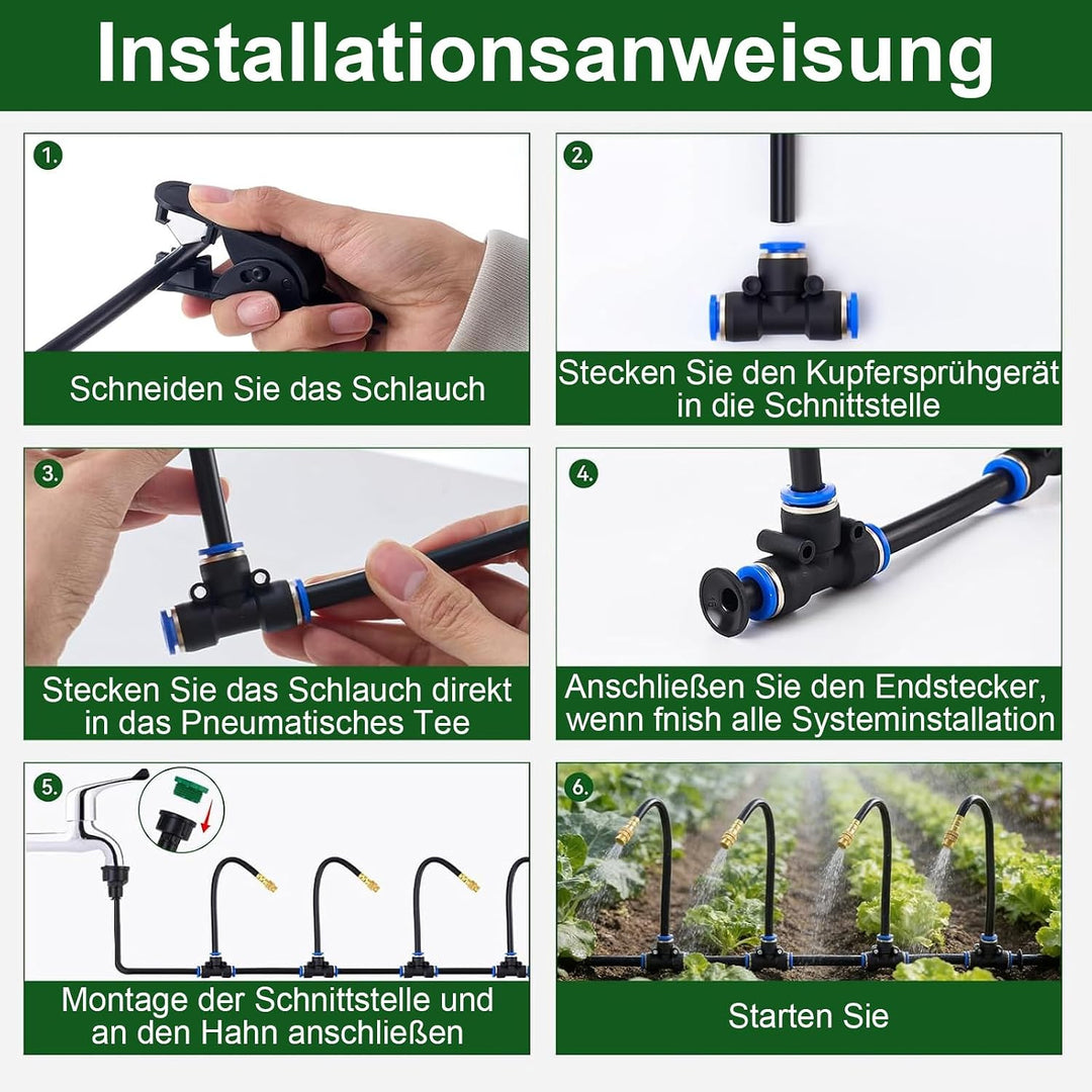 Automatisches Gartenbewässerungssystem: 15 m Schlauch | Automatisches Gartenbewässerungssystem mit 3