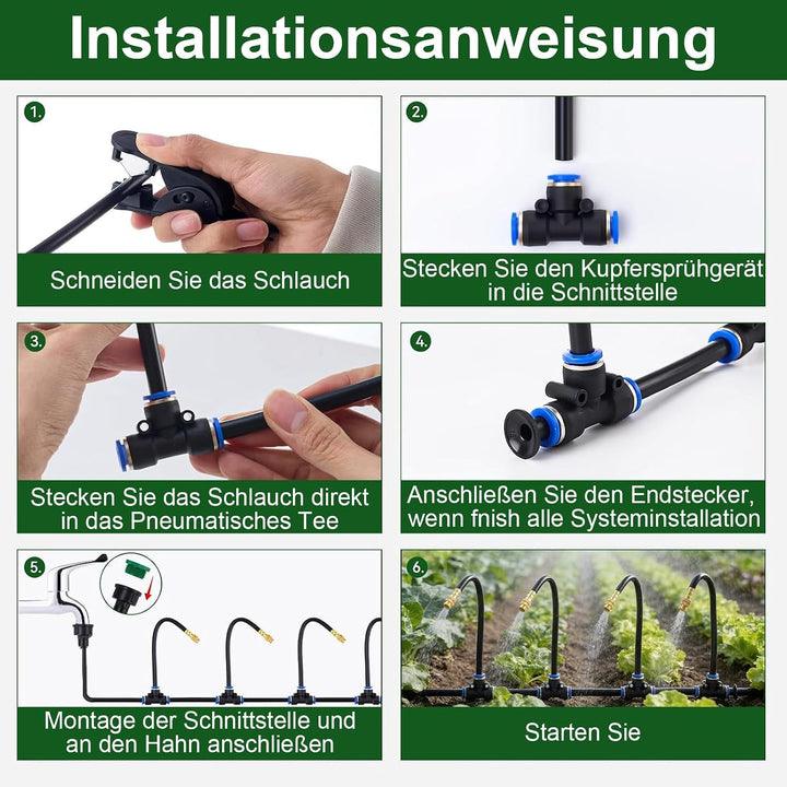 Automatisches Gartenbewässerungssystem: 15 m Schlauch | Automatisches Gartenbewässerungssystem mit 3