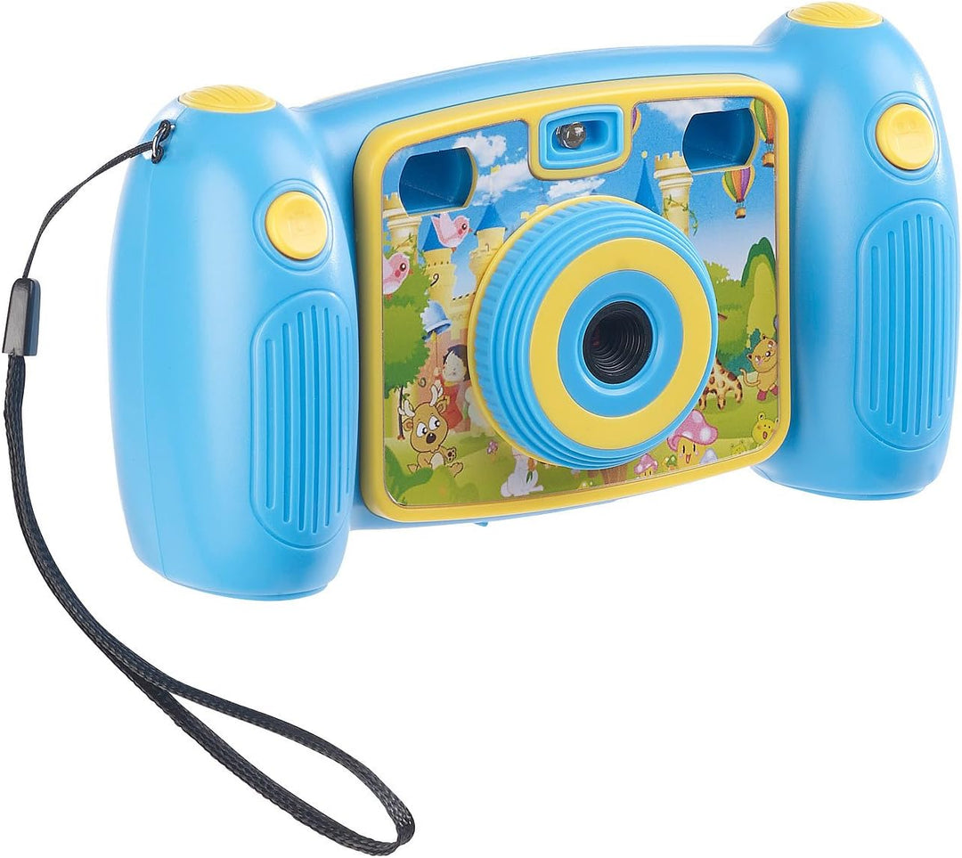 Somikon Kinder-Full-HD-Digitalkamera, 2. Objektiv für Selfies & 2 Sucher, blau