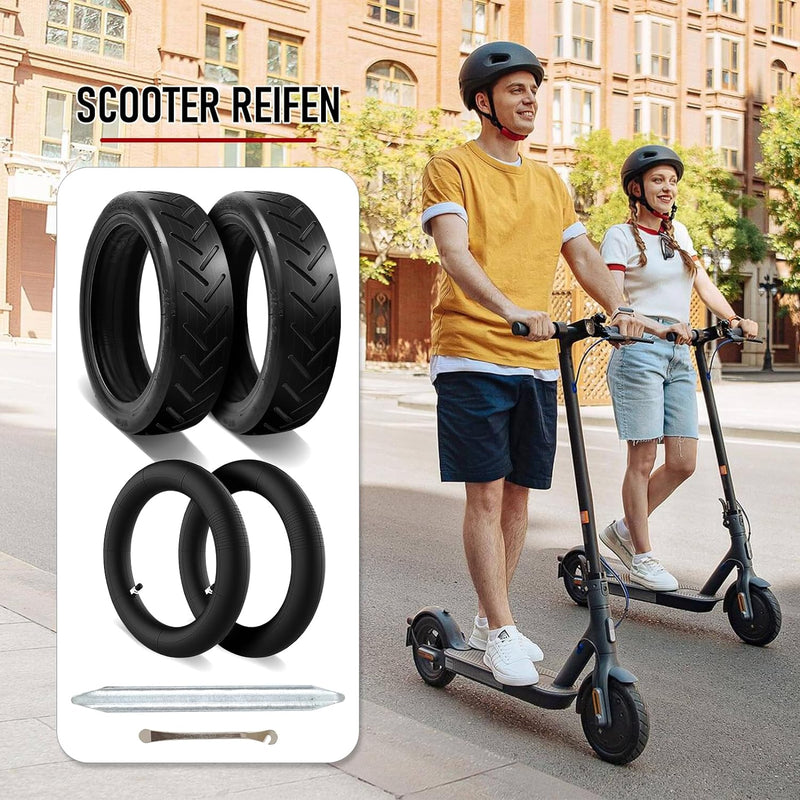 MaxEarn 4 Stk 8 1/2 x2 E-Scooter Reifenset, Innen- und Aussenreifen 8,5 zoll, Elektroroller Ersatzrä