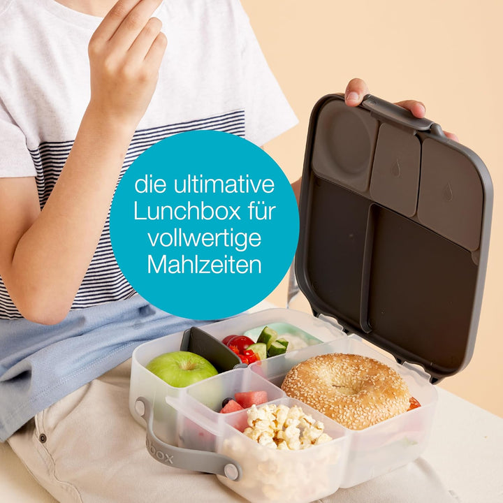 b.box Lunchbox für Kinder, limitierte Auflage, Farbe, 4 Fächer (2 auslaufsicher), grosse Grösse für
