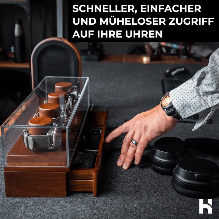 Uhrenvitrine Uhrenständer - Weihnachtsgeschenke für Männer, Papa, Ehemann - Holz Herrenuhrenkasten U