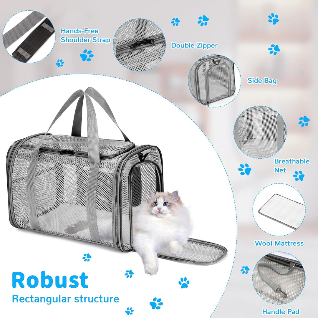 Katzentragetasche, Transporttasche für Katze Hund, Hundetransportbox Hundebox Faltbar, Katzentranspo