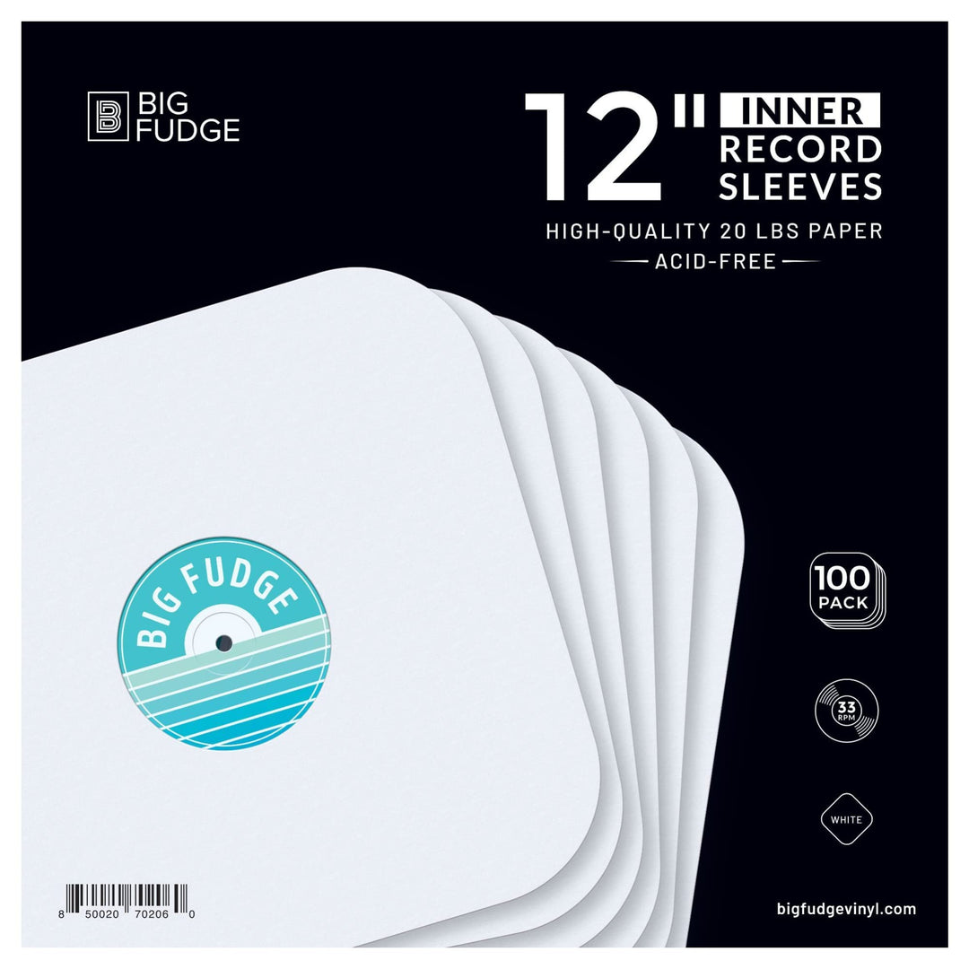 BIG FUDGE Innenhüllen für Schallplatten – 30 cm x 100 Stück – Schutz aus Vinyl aus dickem und säuref