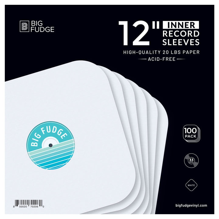 BIG FUDGE Innenhüllen für Schallplatten – 30 cm x 100 Stück – Schutz aus Vinyl aus dickem und säuref