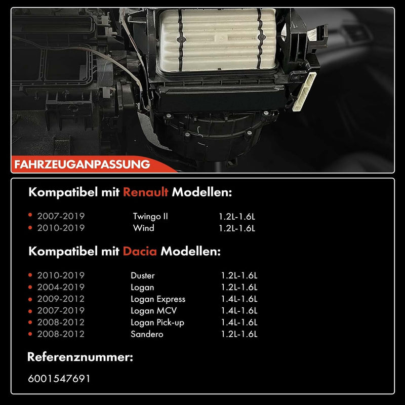 Frankberg Heizungsgebläse Gebläsemotor Kompatibel mit Duster 2010-2019 Logan 2004-2012 Sandero 2008-