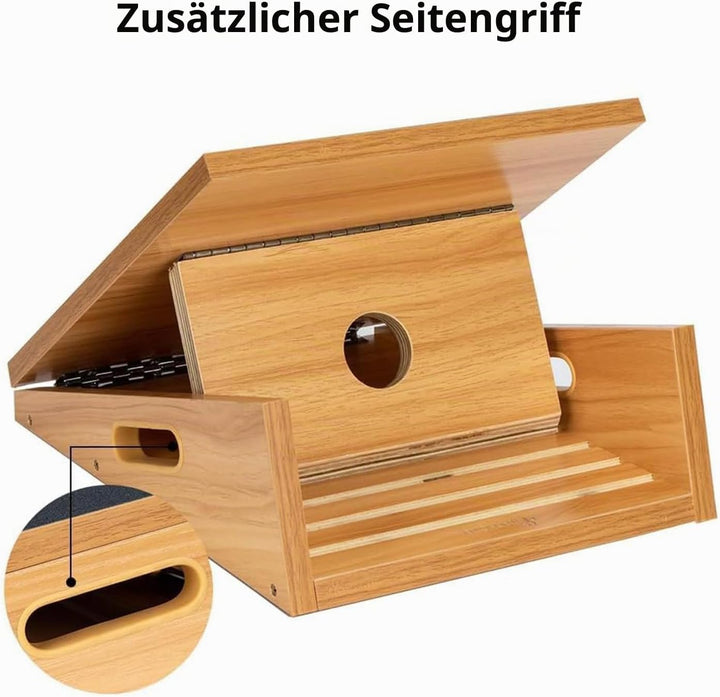 StrongTek Professionelles Slant Board Schrägbrett aus Holz, Verstellbarer und tragbarer Wadendehner,