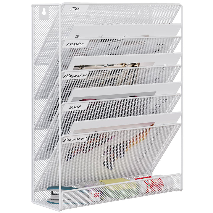 EasyPAG 6 Fächer Metall A4 Zeitschriftenhalter Wand Zeitschriften Wandhalter Aktenablage Dokumentenh