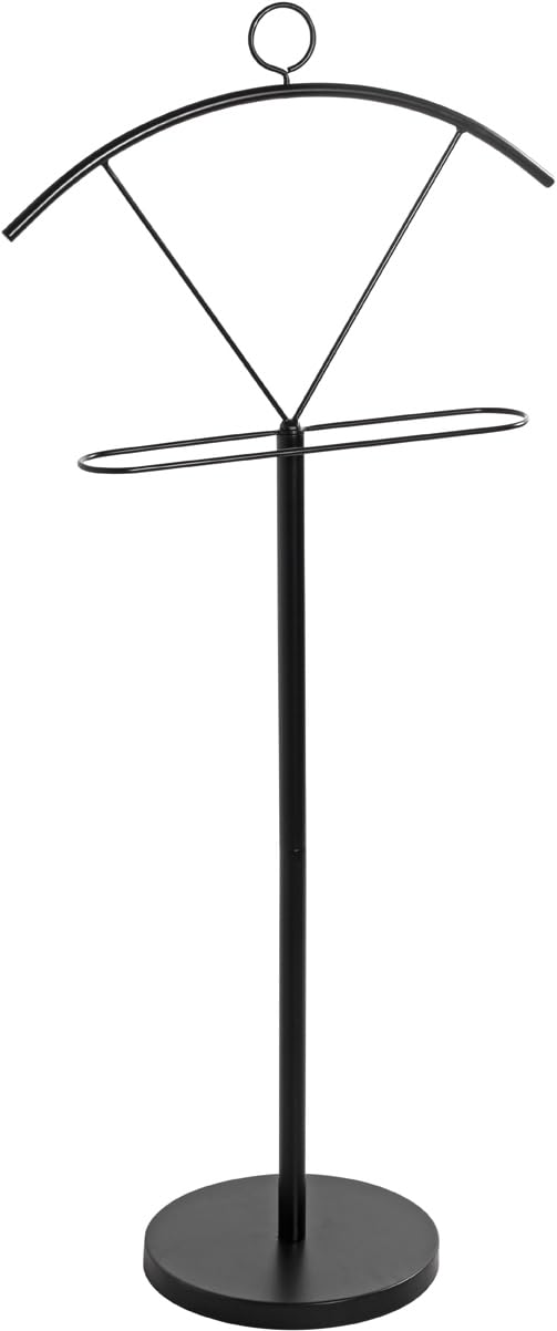 HAKU Möbel Herrendiener schwarz, Metall - Masse: B 51 cm x H 117 cm x T 28 cm, Style: Modern