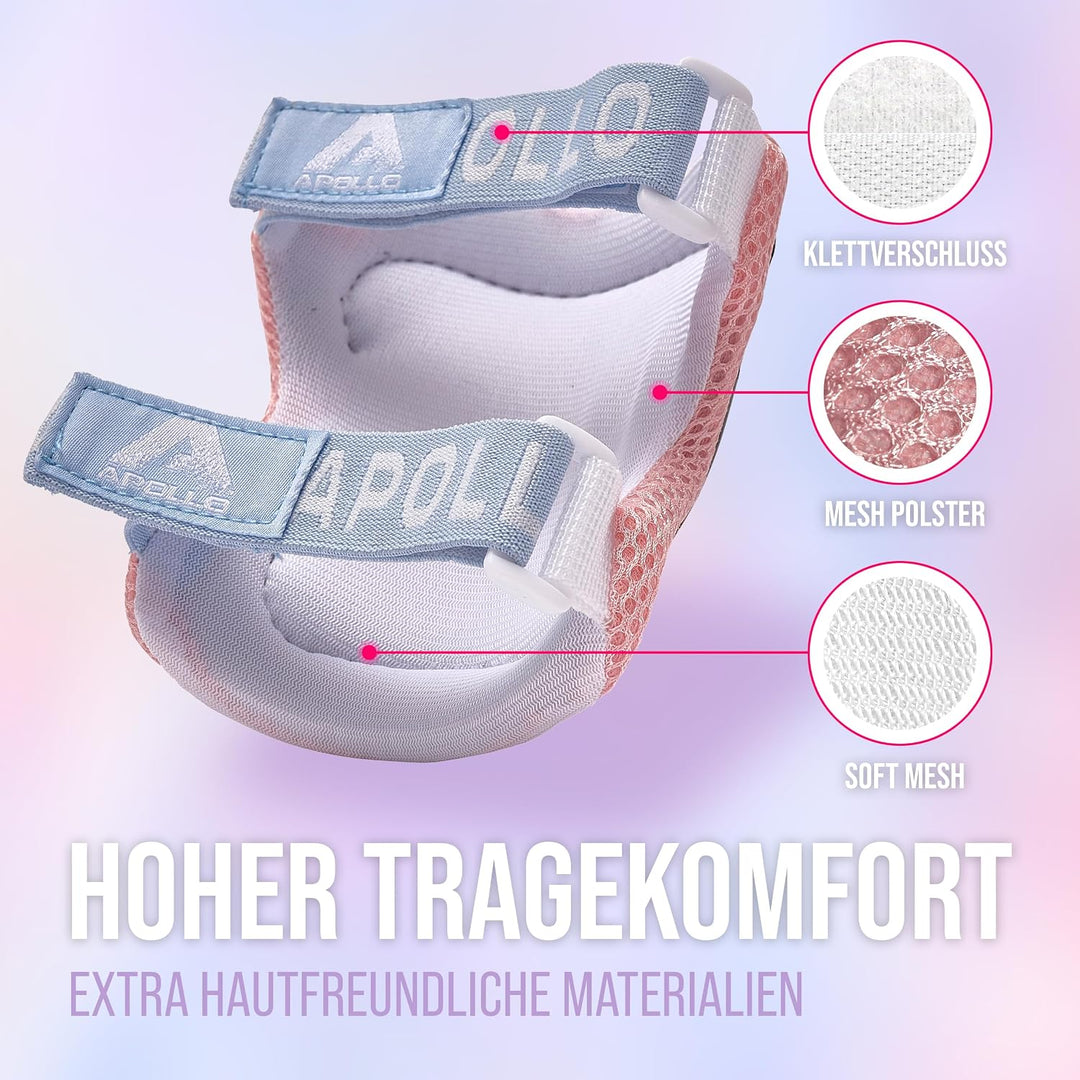 Apollo Schoner Set für Kinder, Knie und Ellenbogenschützer Kinder und für Handgelenk, Protektoren Ki