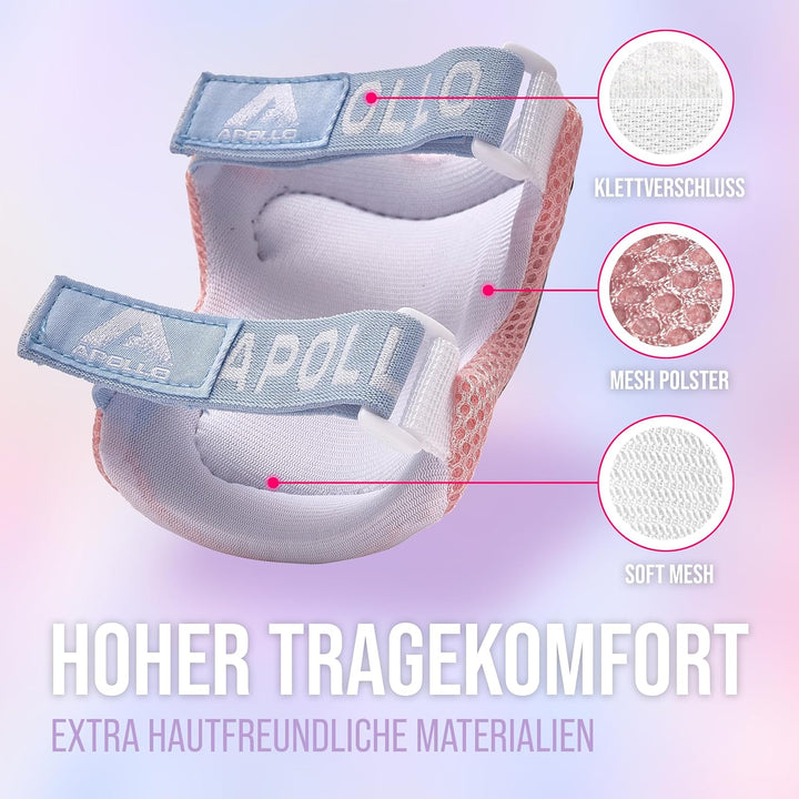 Apollo Schoner Set für Kinder, Knie und Ellenbogenschützer Kinder und für Handgelenk, Protektoren Ki